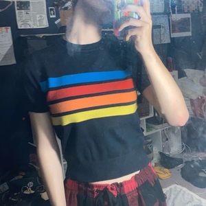 Forever 21 striped short sleeve sweater